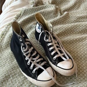 Converse Black High-Tops with White Soles